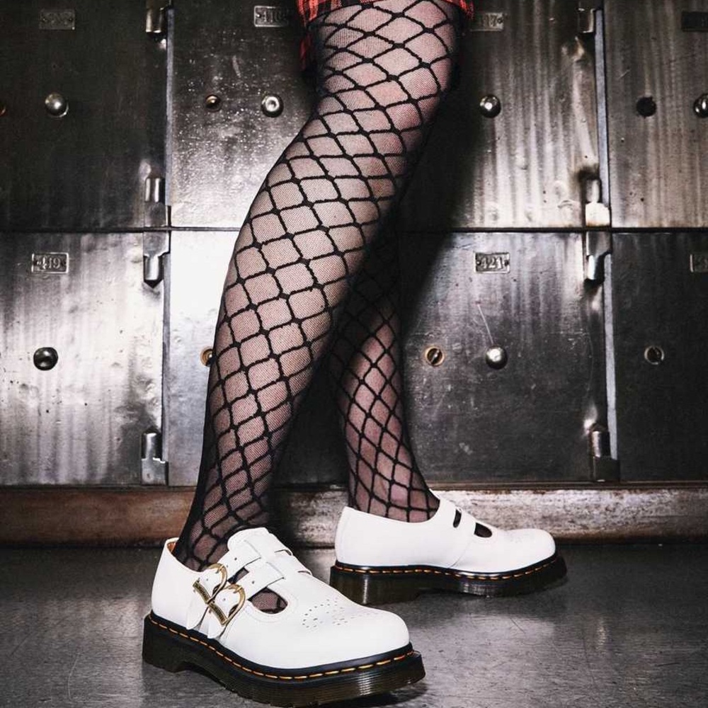 DR MARTENS DOC MARTENS 8065 MARY JANE WHITE SMOOTH LEATHER SHOE SIZE WOMEN 10